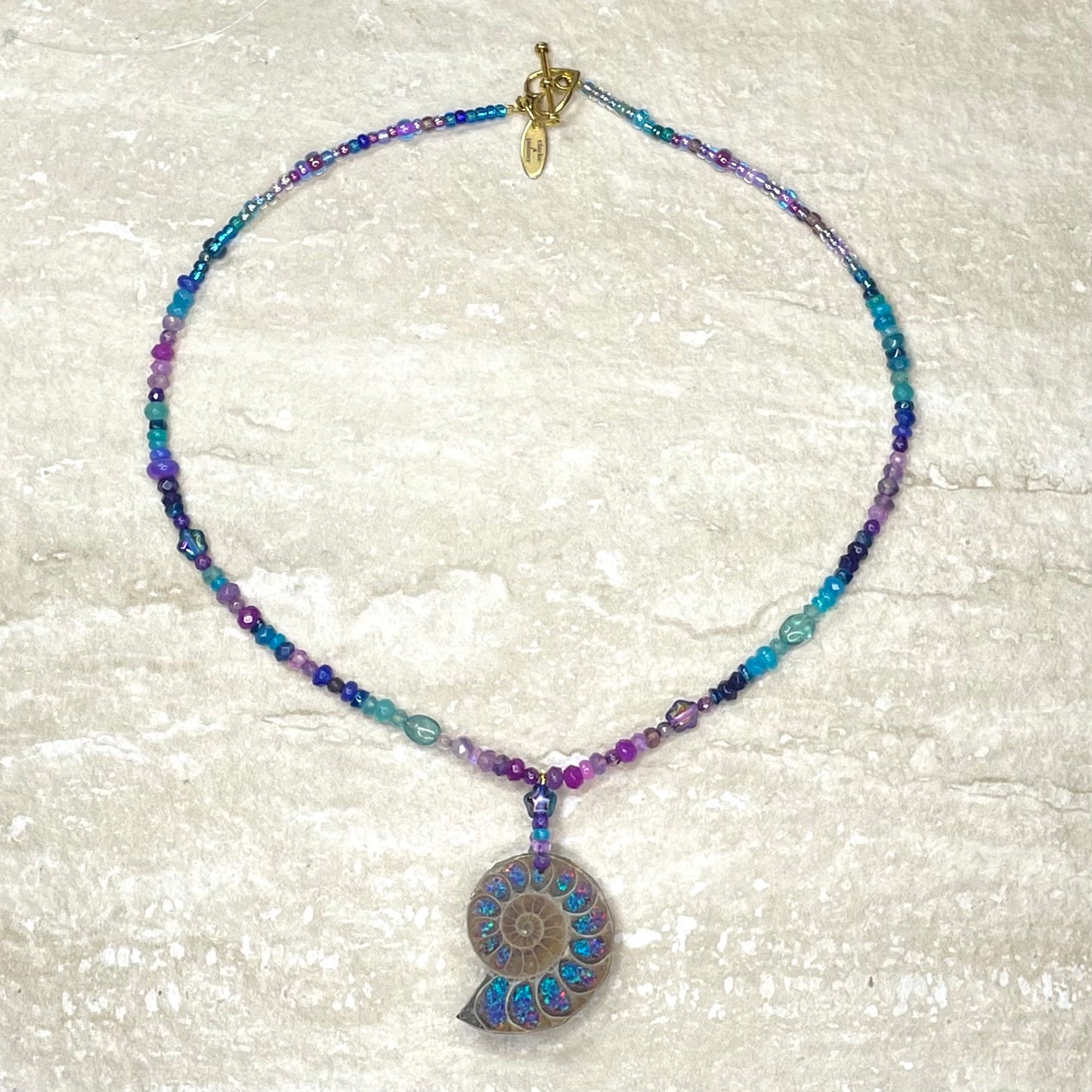 Ammonite Gemstone Beaded Necklace