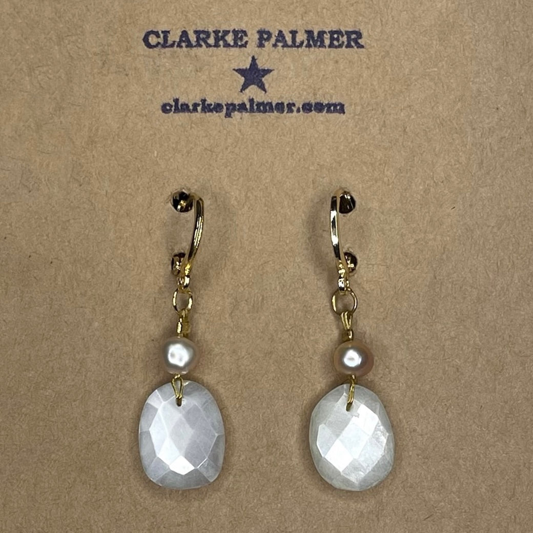 Cloud 9 Moonstone and Pearl Earrings
