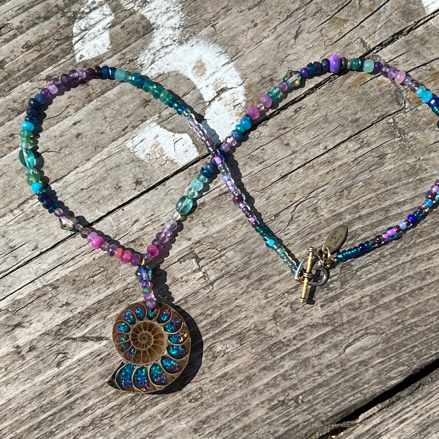 Ammonite Gemstone Beaded Necklace