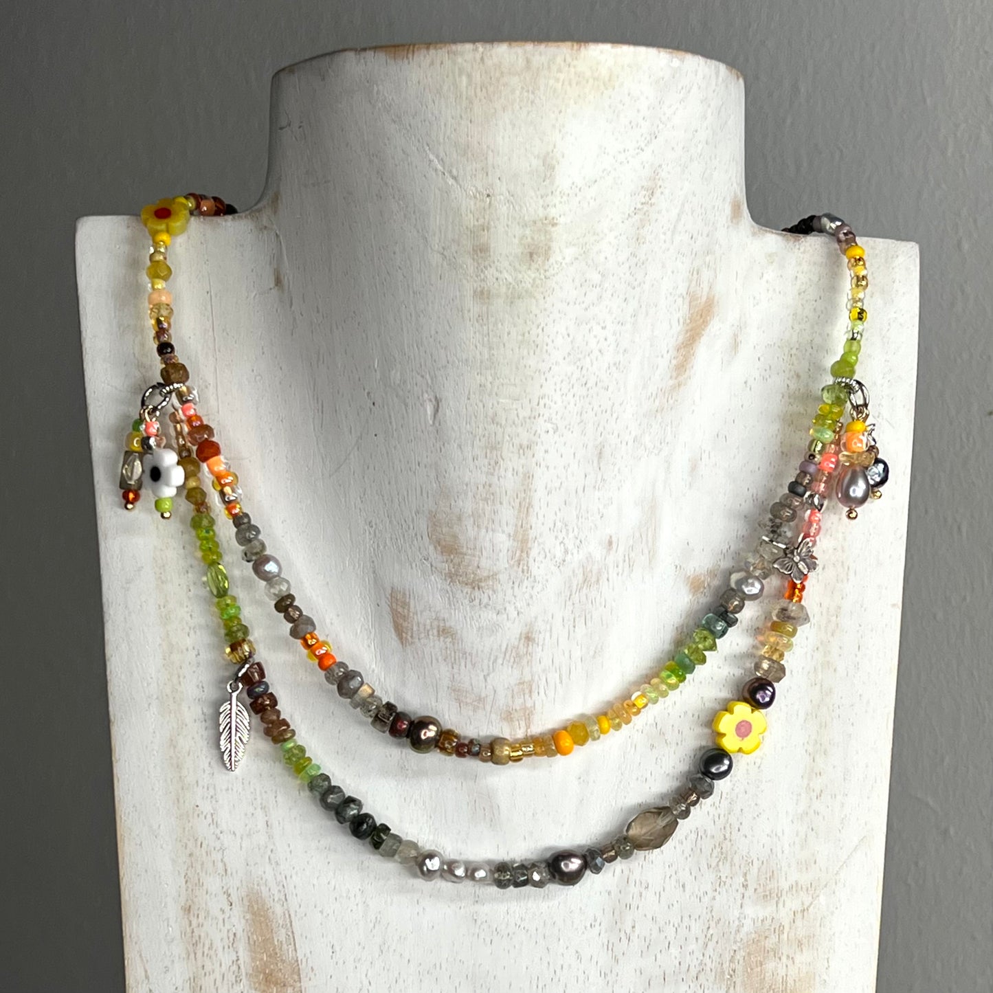Citrus Neon Camo Precious Charm Necklace