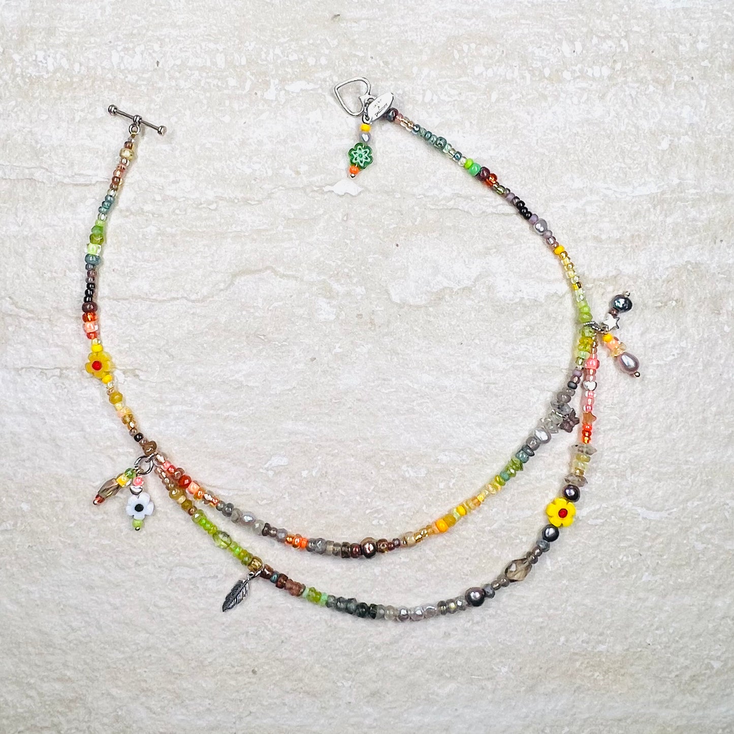 Citrus Neon Camo Precious Charm Necklace
