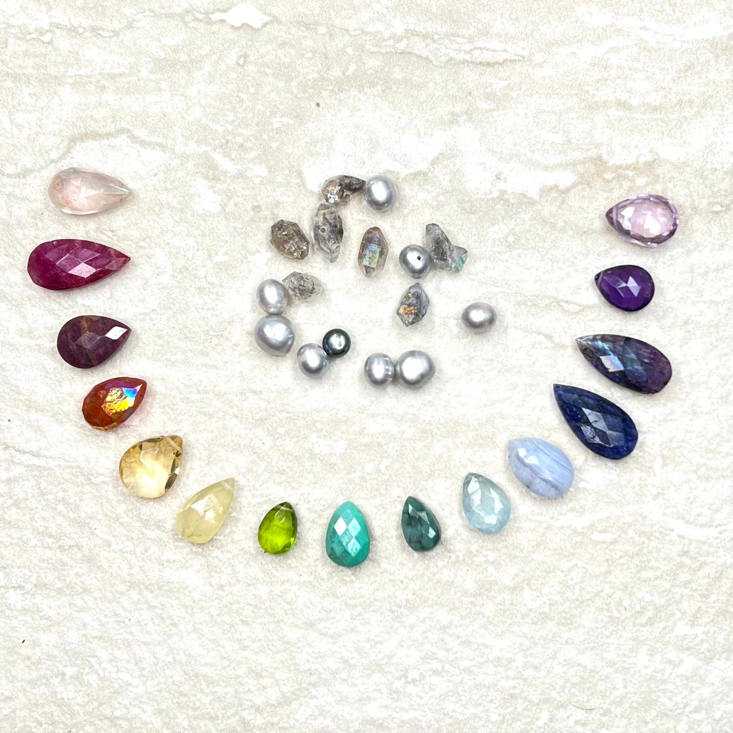 Precious Rainbow Briolette Necklace