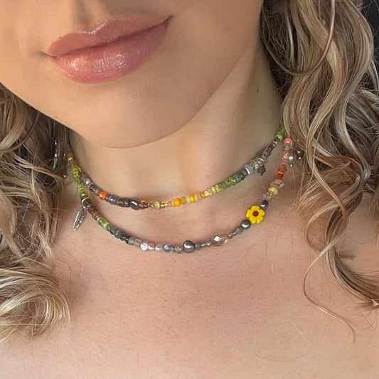 Citrus Neon Camo Precious Charm Necklace