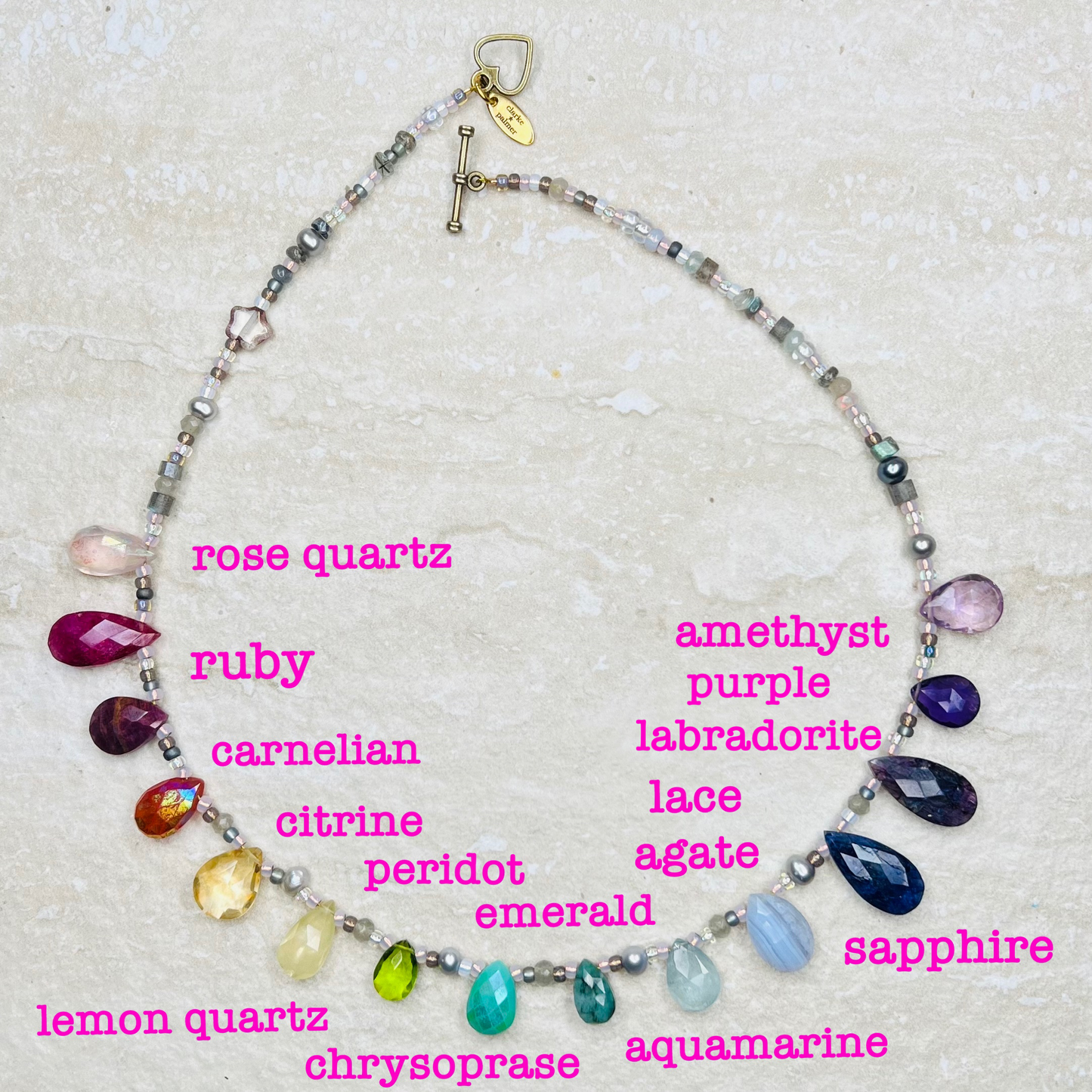 Precious Rainbow Briolette Necklace