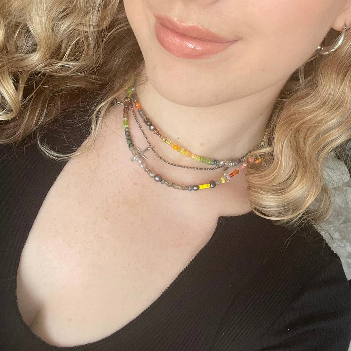 Citrus Neon Camo Precious Charm Necklace