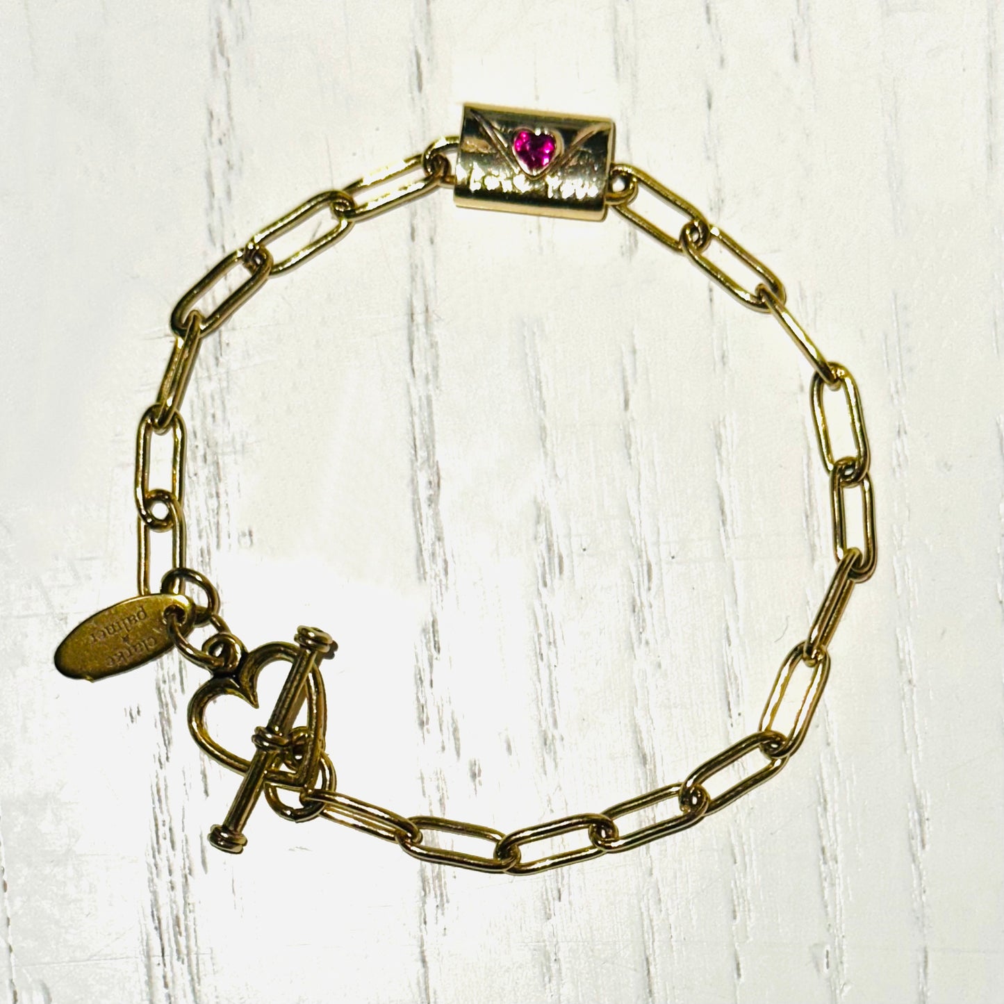 ‘Love You’ Heart Charm Bracelet