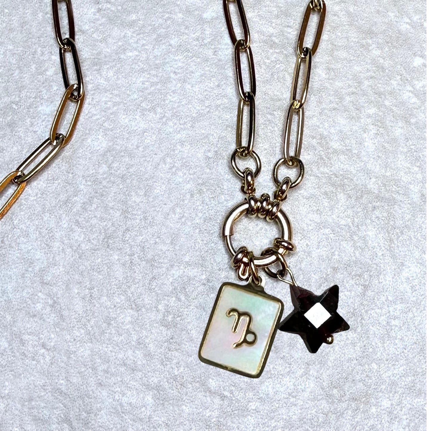 Star Sign & Birthstone Necklace | Gold Vermeil Gemstone | CLARKE PALMER