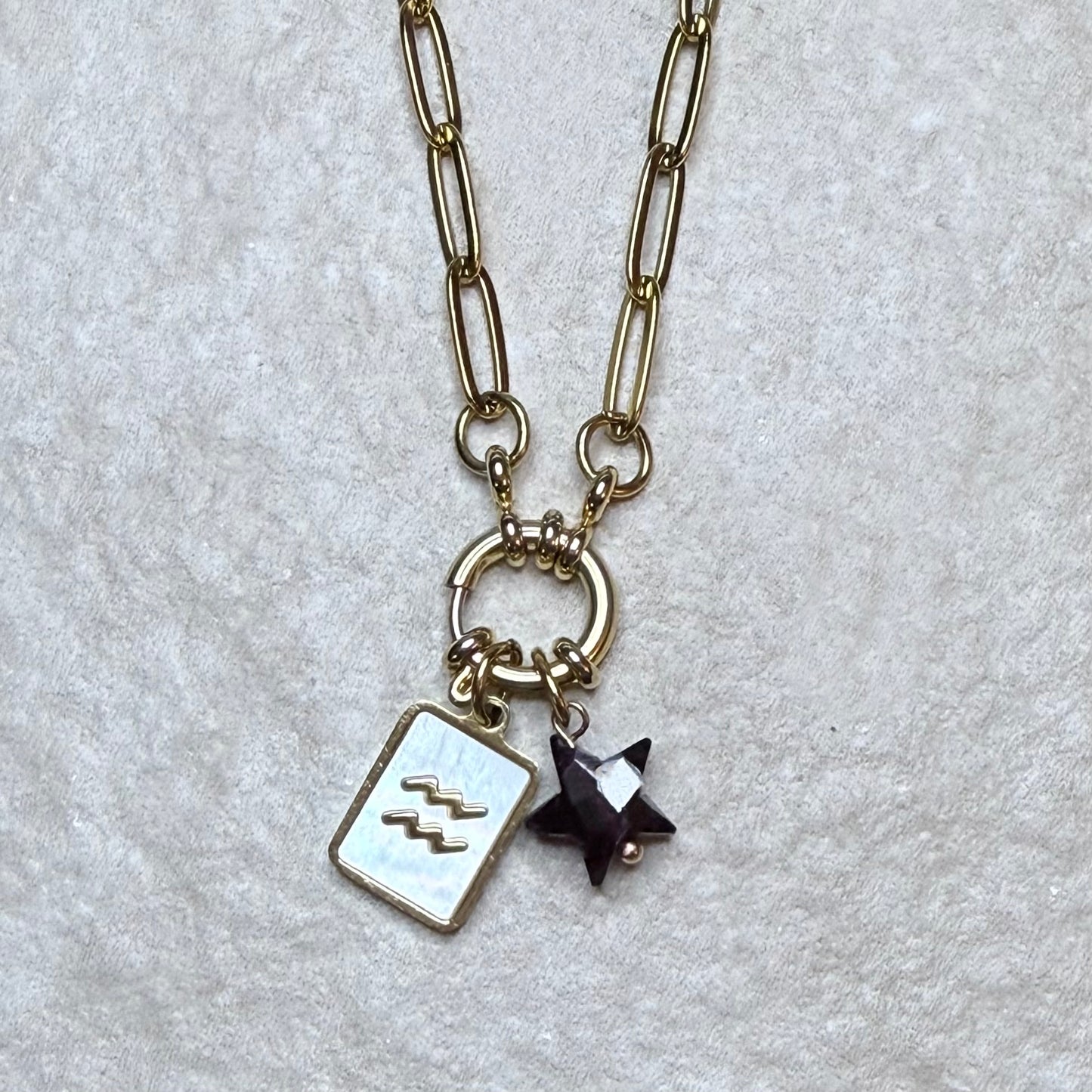 Star Sign & Birthstone Necklace | Gold Vermeil Gemstone | CLARKE PALMER