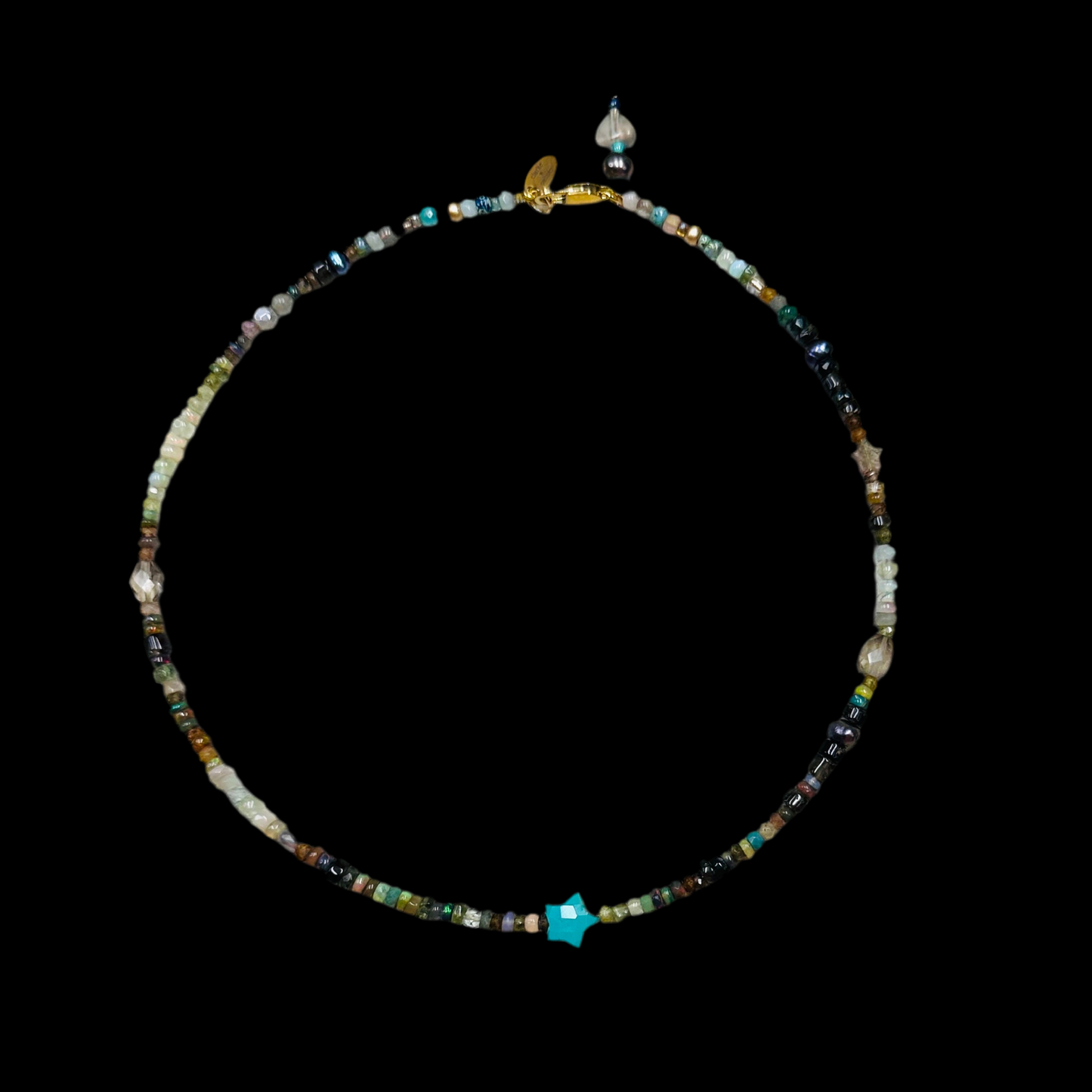 Chrysoprase Star Earth Opal necklace