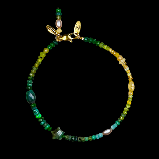 ‘Eden’ Emerald Peridot and Citrine Anklet