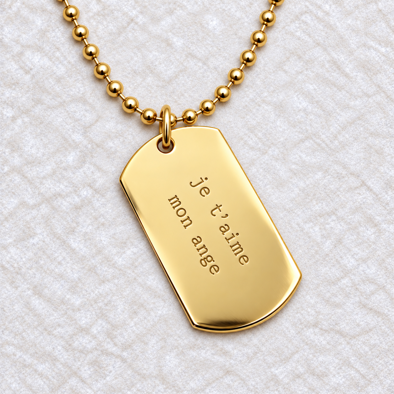 Libre D’Être Dog Tag Necklace | Gold Vermeil | CLARKE PALMER
