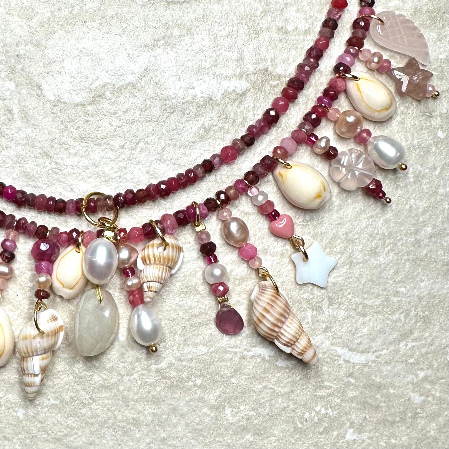 Ruby Treasure Beach Necklace