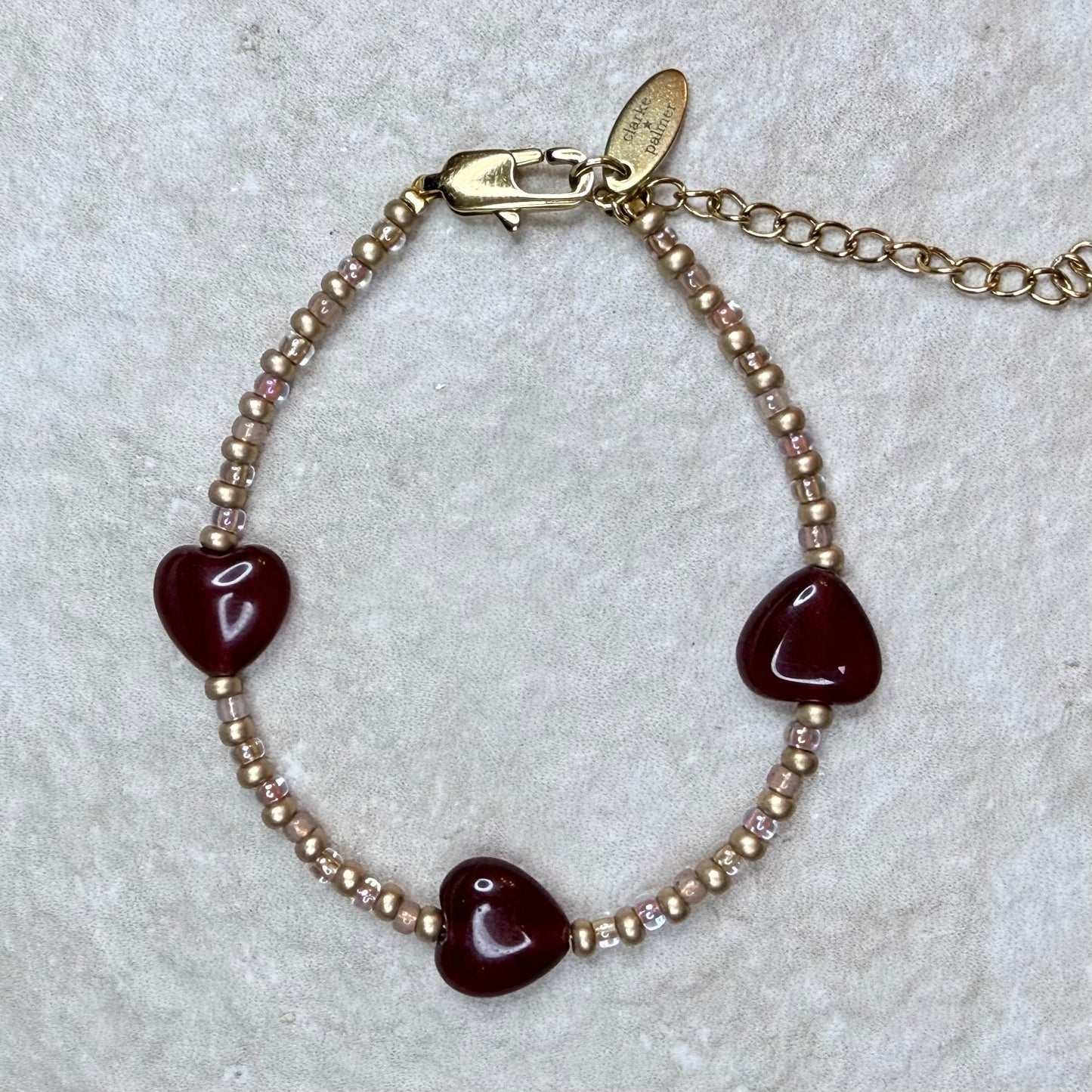 Chain of Hope ‘Wear Your Heart’ Heart Glow Bracelet | Chalcedony Heart Bracelet | Handmade Gemstone Jewellery | CLARKE PALMER