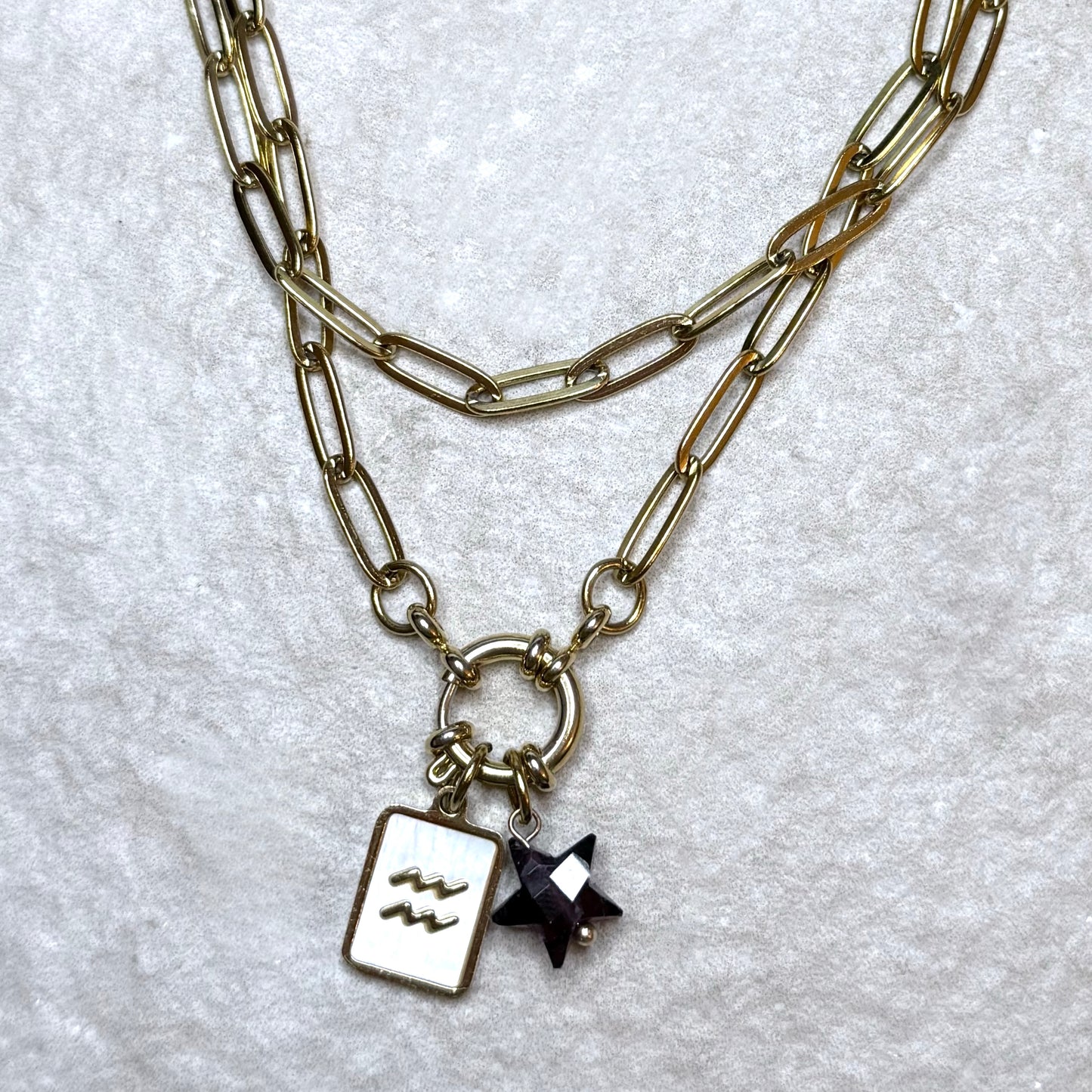 Star Sign & Birthstone Necklace | Gold Vermeil Gemstone | CLARKE PALMER