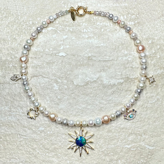 Celestial Charm Pearl Necklace