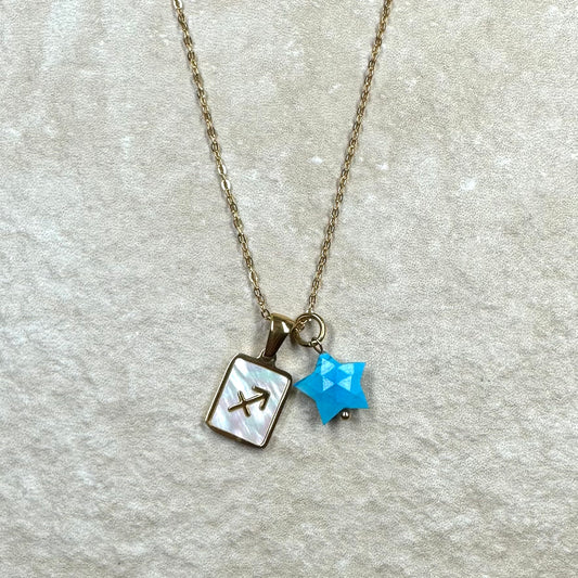 Zodiac Pendant Birthstone Necklace