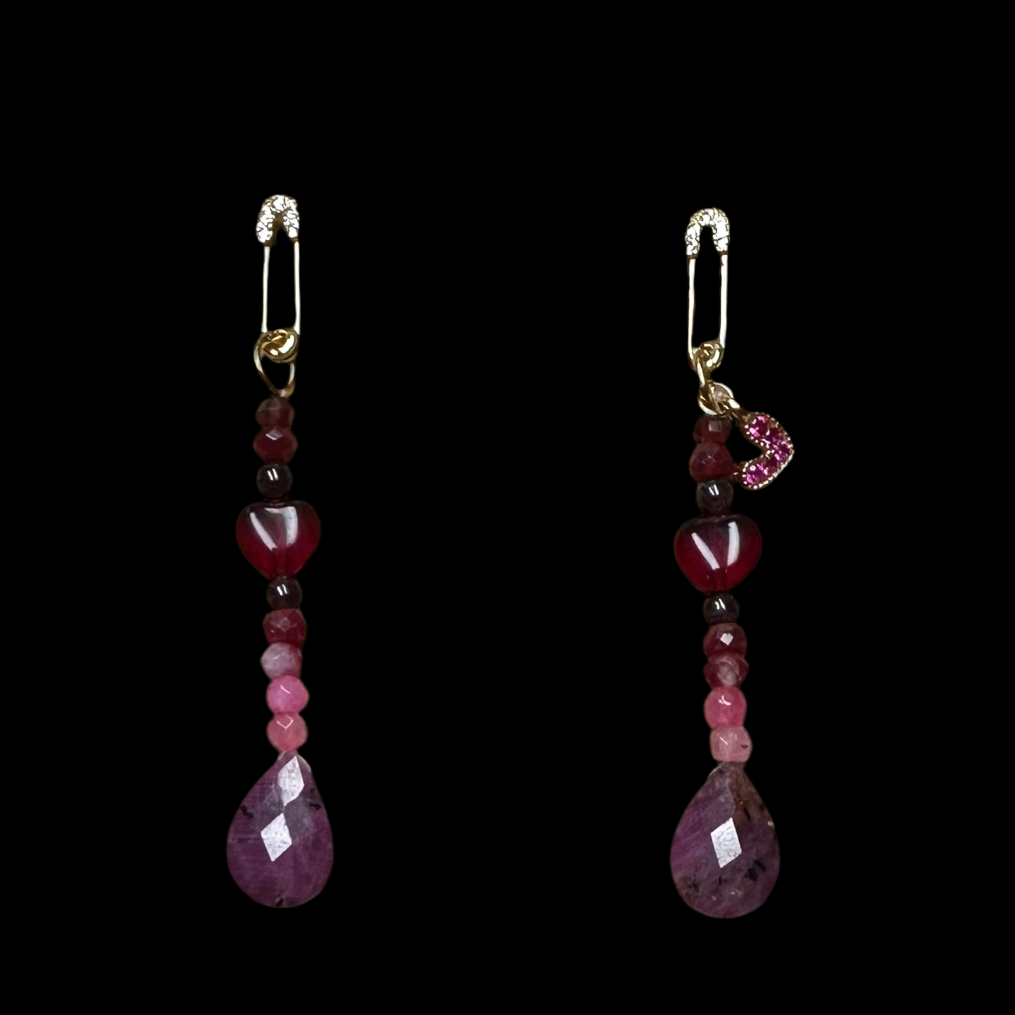 Love Collection Ruby Briolette Drop Earrings