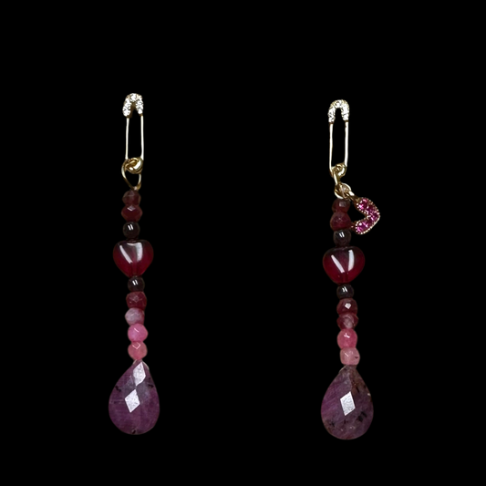 Love Collection Ruby Briolette Drop Earrings