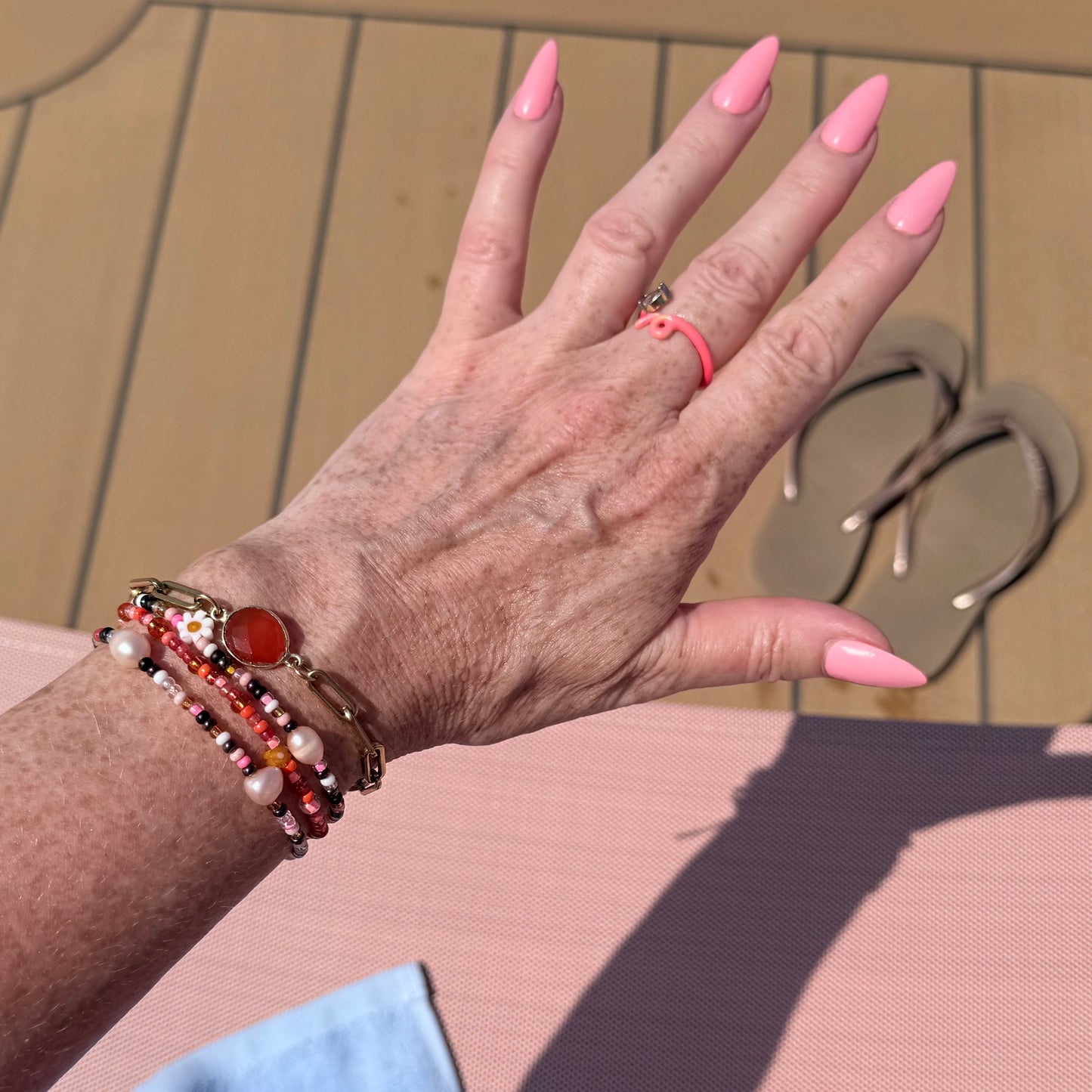 Lerici Sunset Paperclip Bracelet | Handmade Carnelian | Gold Vermeil Jewellery | Clarke Palmer