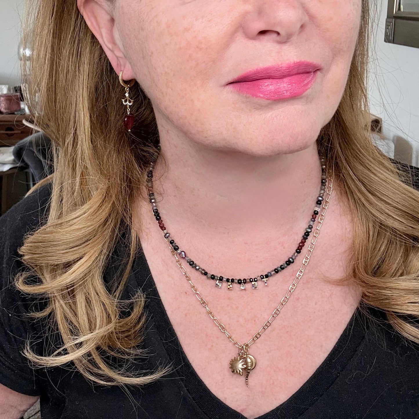 Chain of Hope ‘Wear Your Heart’ Heart/Hope Necklace | Ruby, Garnet & Mixed Gemstone Necklace | Handmade Jewellery | CLARKE PALMER