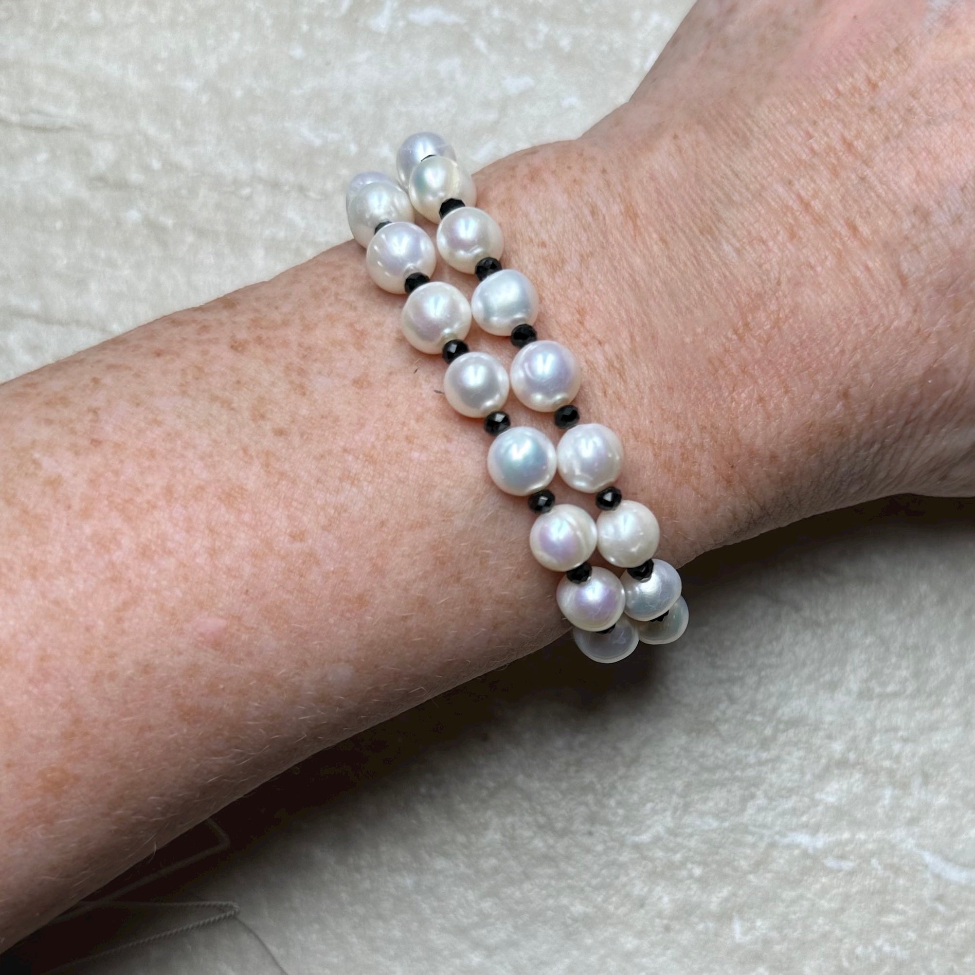 Manhattan Pearl & Spinel Bracelet | Gold Vermeil or Silver Clasp - CLA ...