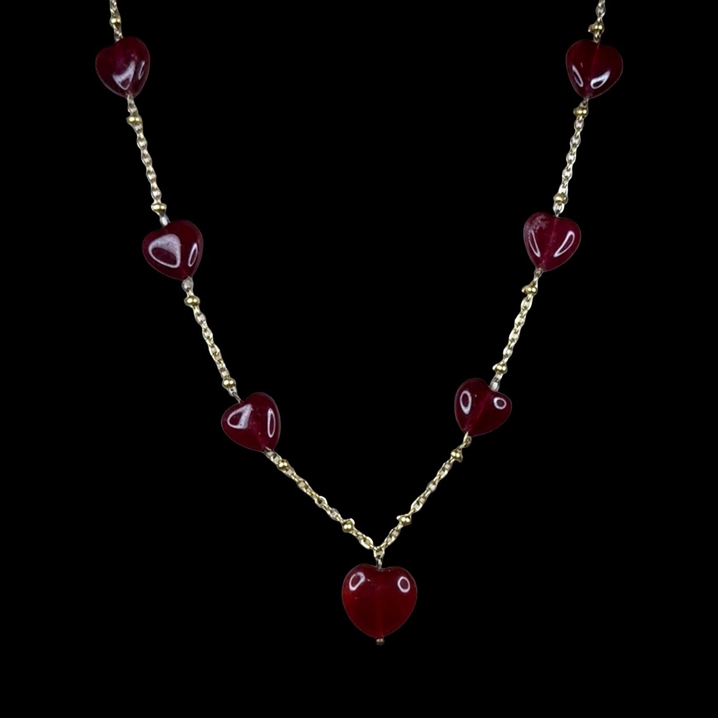 Love Collection Heart Necklace - Chalcedony - 22kt Gold Vermeil - CLARKE PALMER