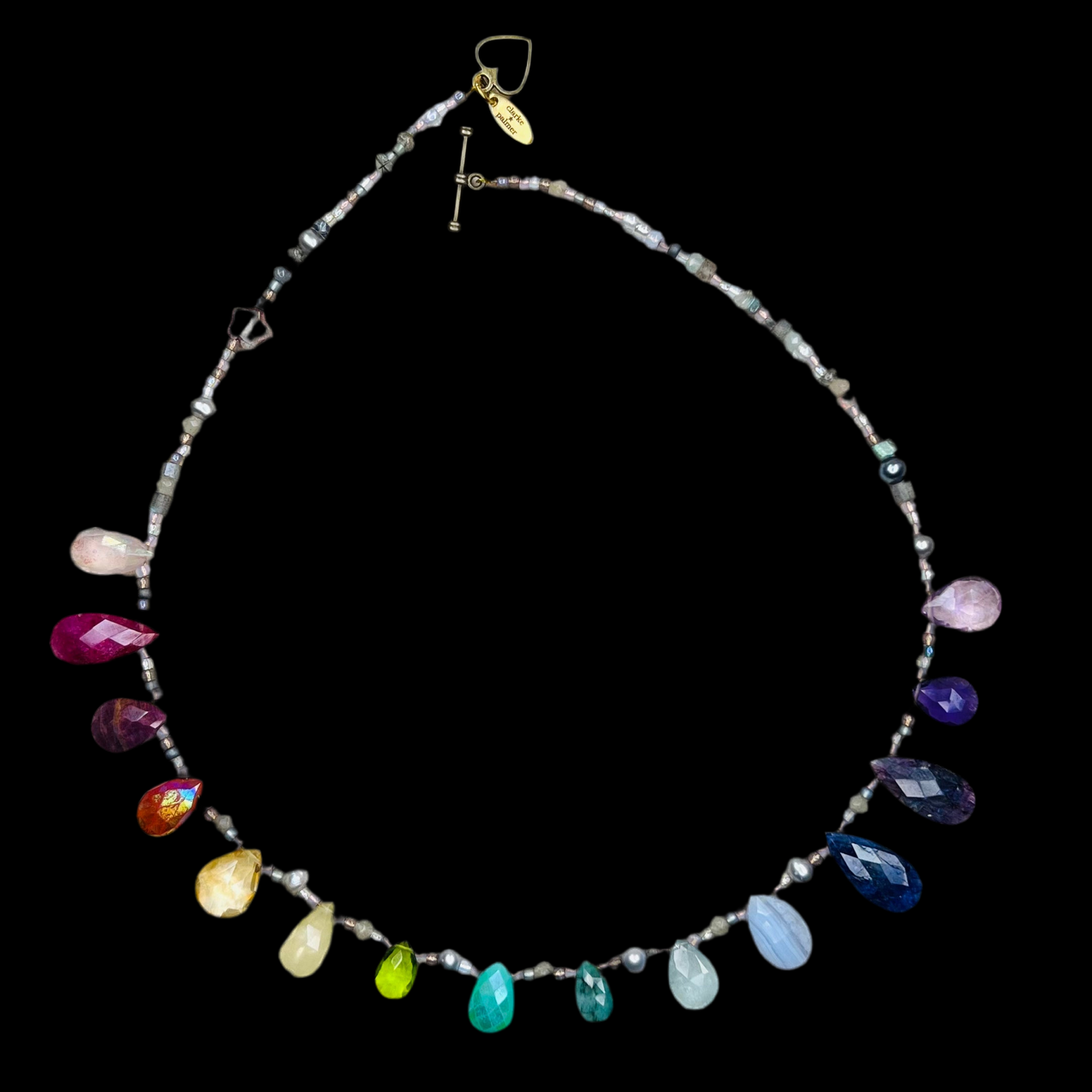 Precious Rainbow Briolette Necklace