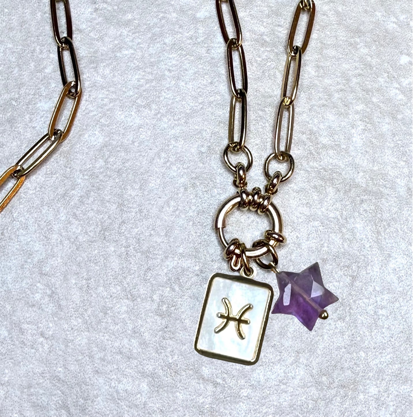 Star Sign & Birthstone Necklace | Gold Vermeil Gemstone | CLARKE PALMER