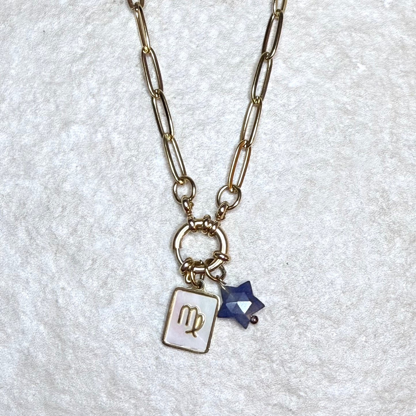 Star Sign & Birthstone Necklace | Gold Vermeil Gemstone | CLARKE PALMER