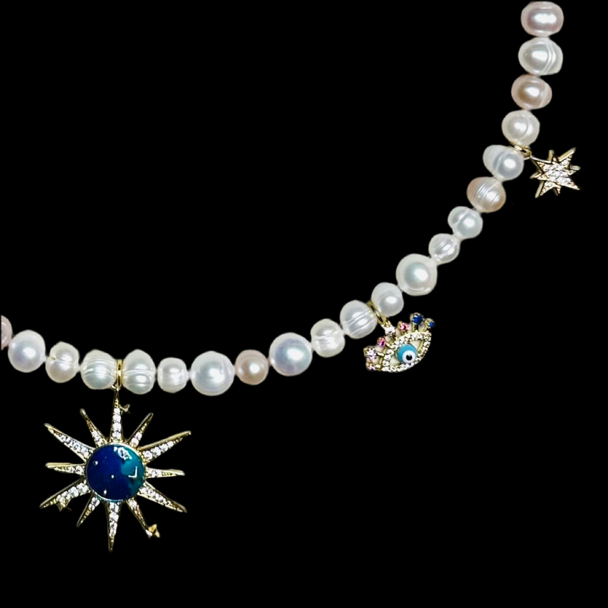 Celestial Charm Pearl Necklace