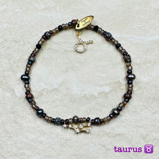 Constellation Star Sign Bracelet | Gold Vermeil Charms, Pearl | Clarke Palmer