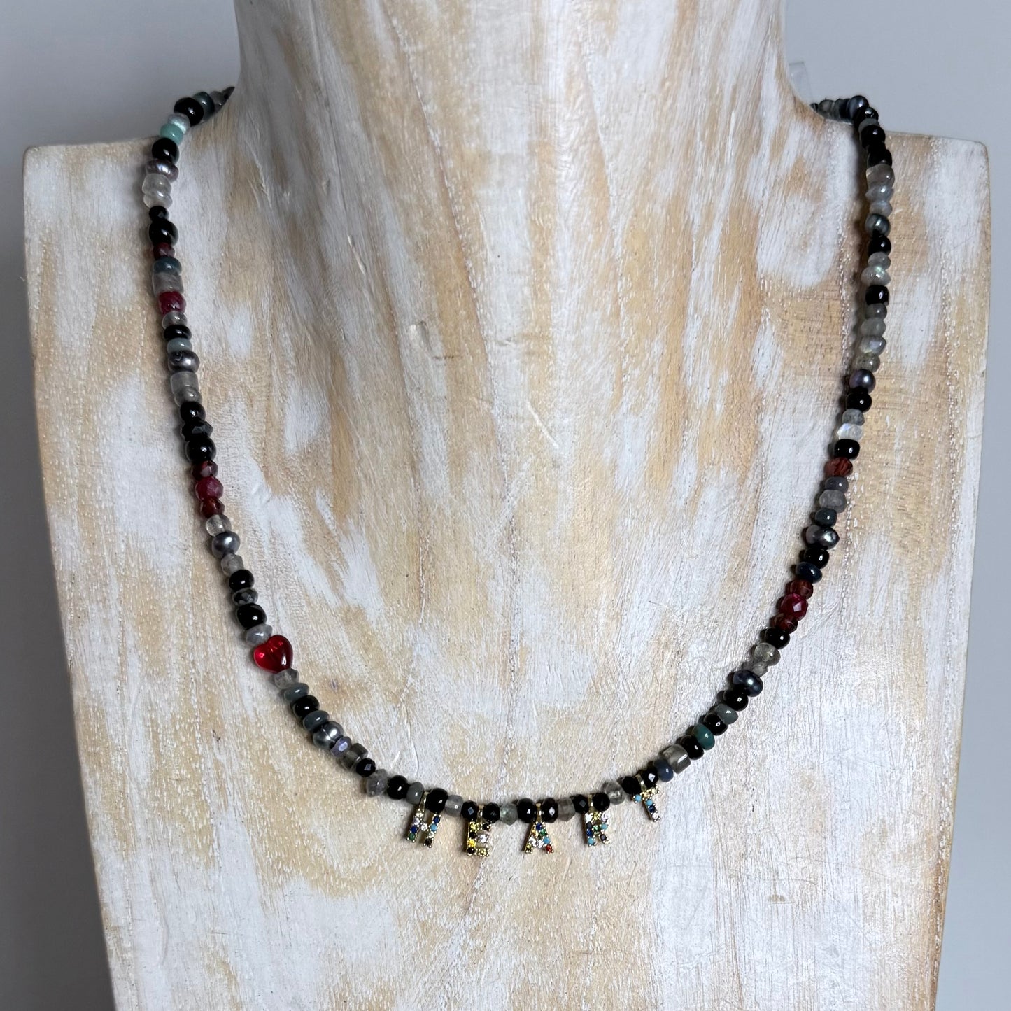 Chain of Hope ‘Wear Your Heart’ Heart/Hope Necklace | Ruby, Garnet & Mixed Gemstone Necklace | Handmade Jewellery | CLARKE PALMER