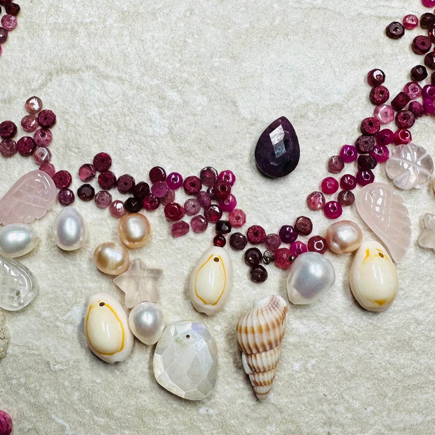 Ruby Treasure Beach Necklace