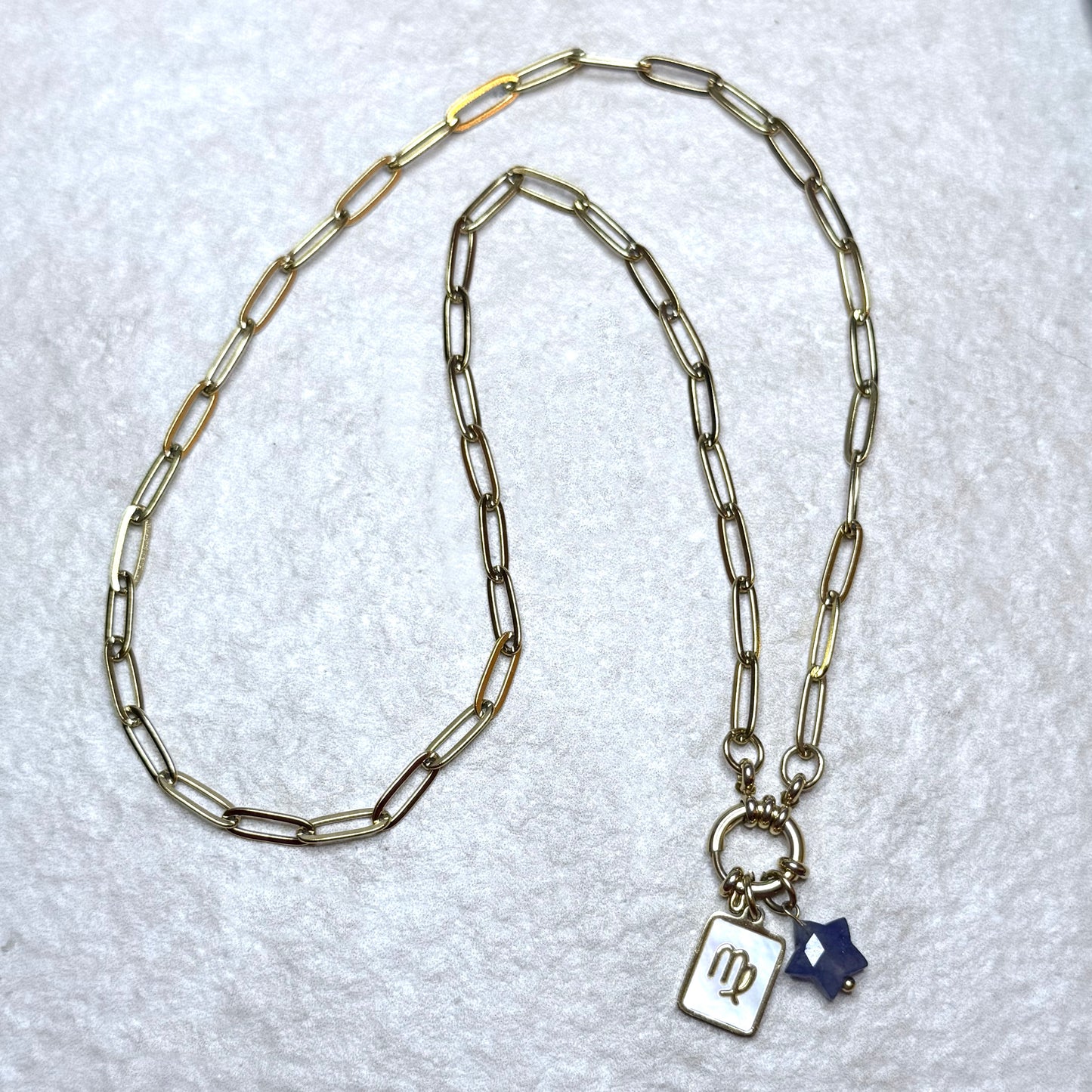 Star Sign & Birthstone Necklace | Gold Vermeil Gemstone | CLARKE PALMER