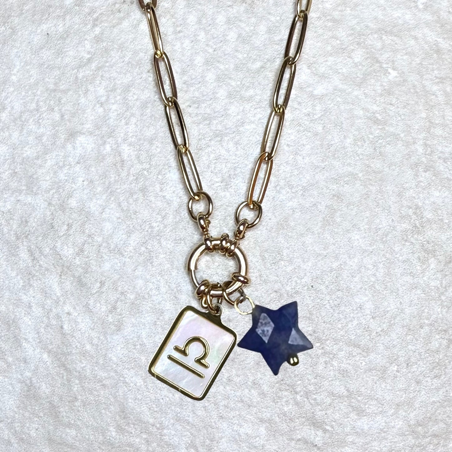 Star Sign & Birthstone Necklace | Gold Vermeil Gemstone | CLARKE PALMER