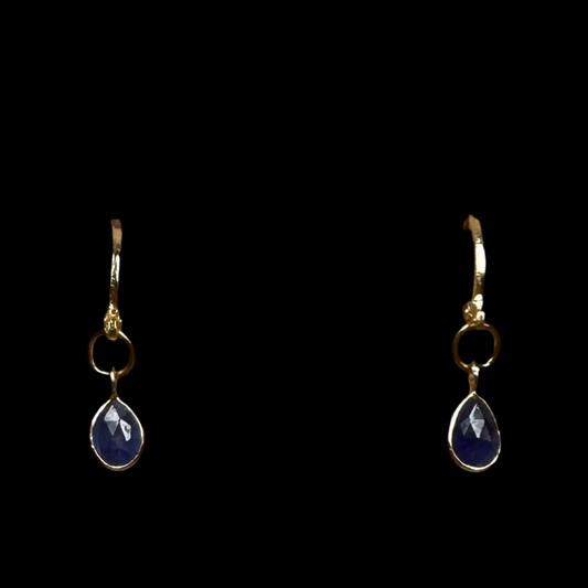 Burmese Sapphire Briolette Drop Earrings