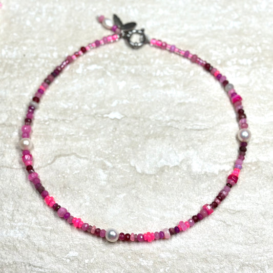 Ombré Pink Gemstone Bespoke Necklace
