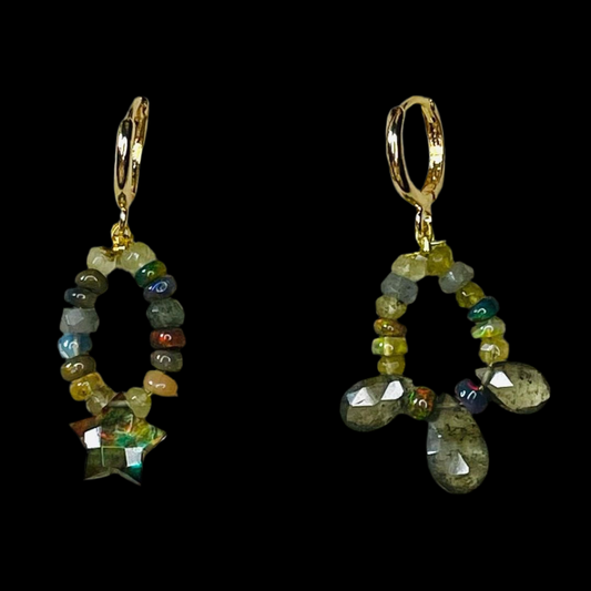 Paradise Green Amethyst & Opal Earrings