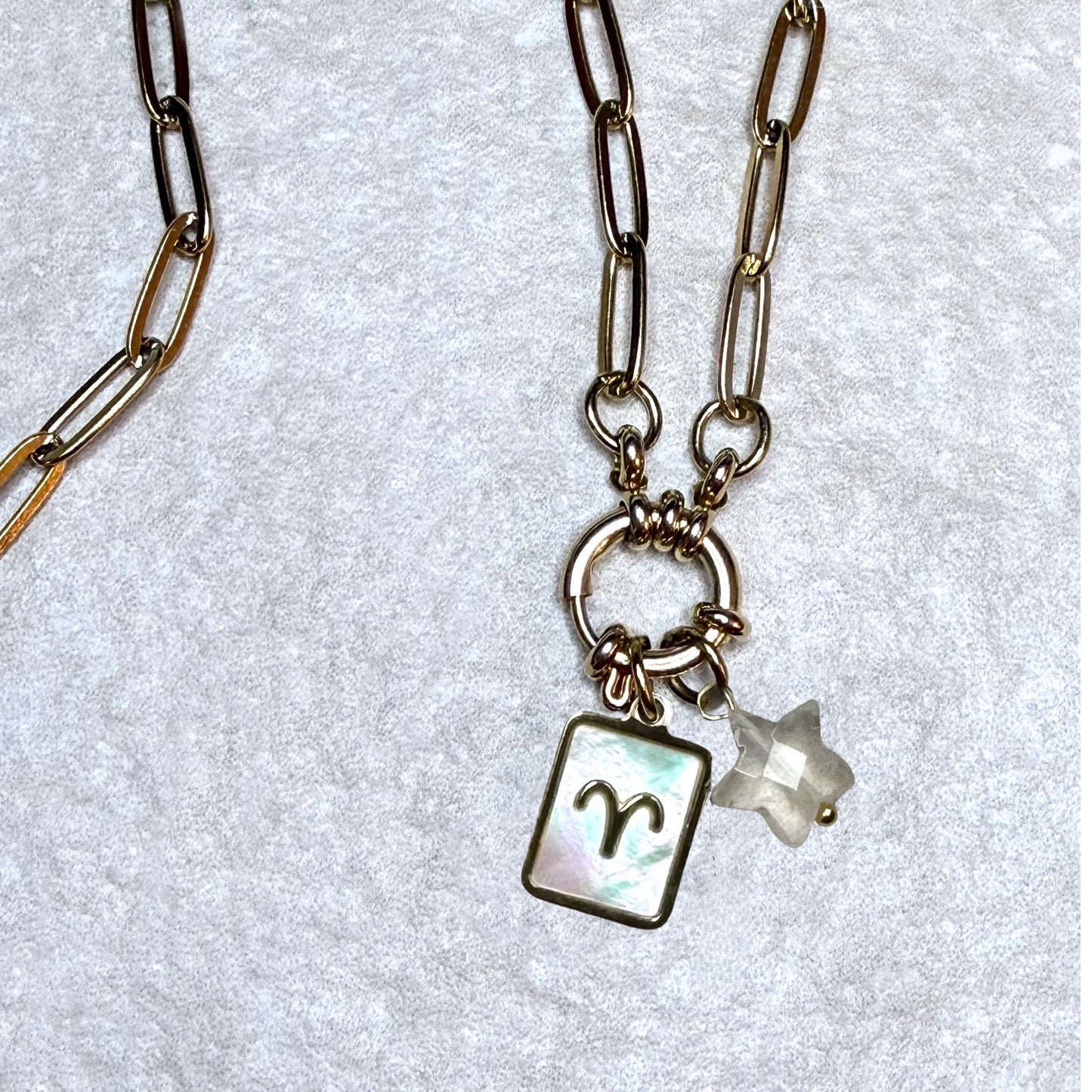 Star Sign & Birthstone Necklace | Gold Vermeil Gemstone | CLARKE PALMER