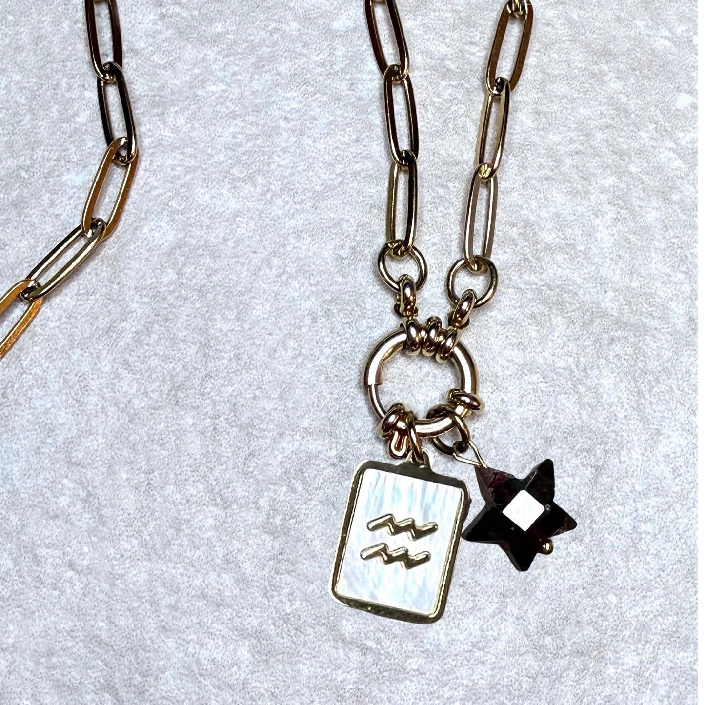 Star Sign & Birthstone Necklace | Gold Vermeil Gemstone | CLARKE PALMER