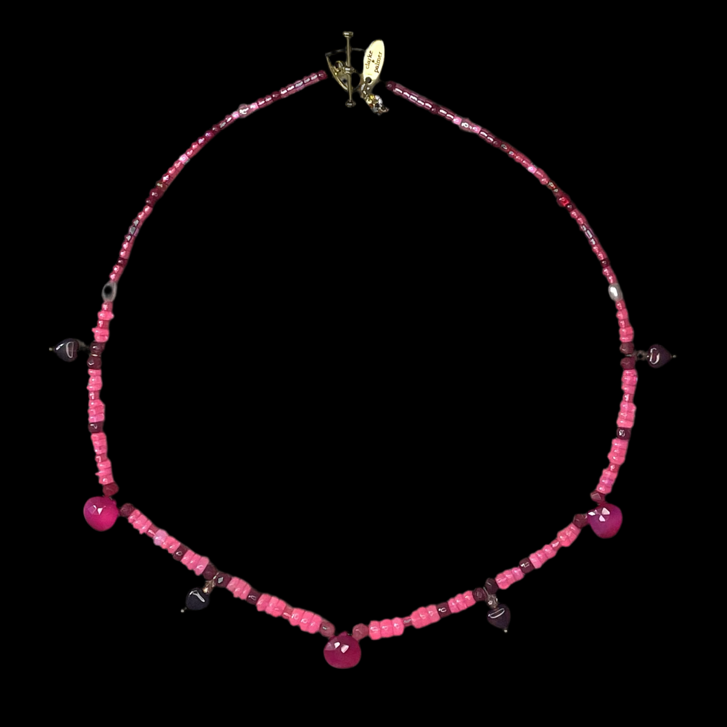 La Vie en Rose Pink Opal, Chalcedony and Ruby Necklace