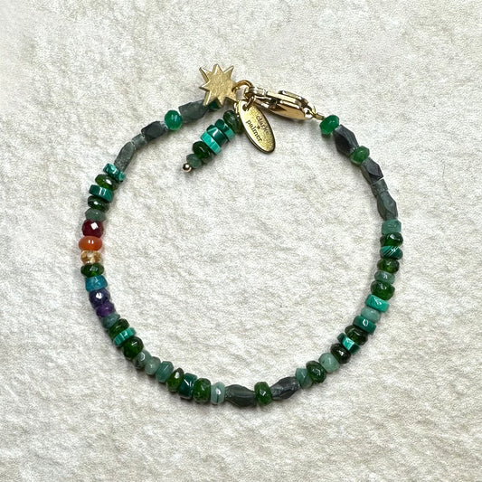 Emerald Rainbow Gemstone Bracelet