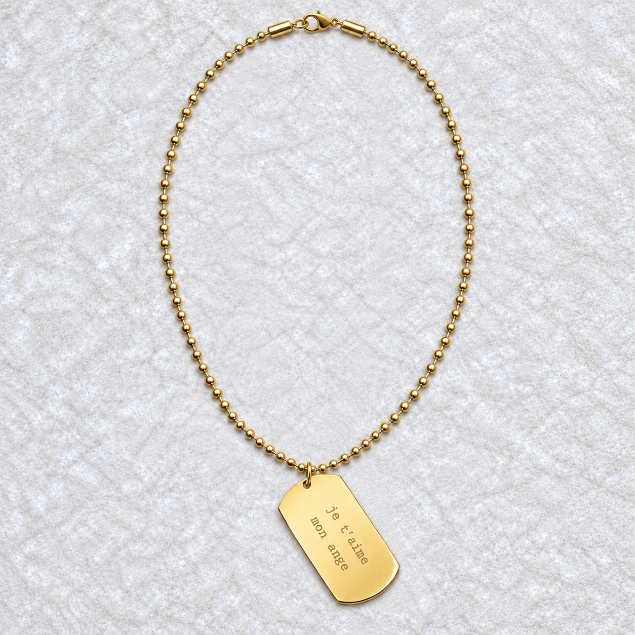 Libre D’Être Dog Tag Necklace | Gold Vermeil | CLARKE PALMER