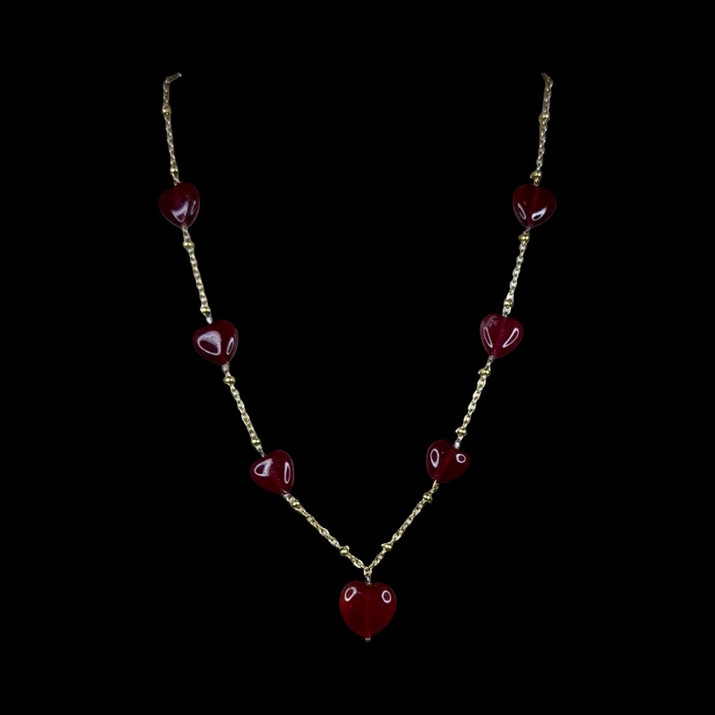 Love Collection Heart Necklace - Chalcedony - 22kt Gold Vermeil - CLARKE PALMER