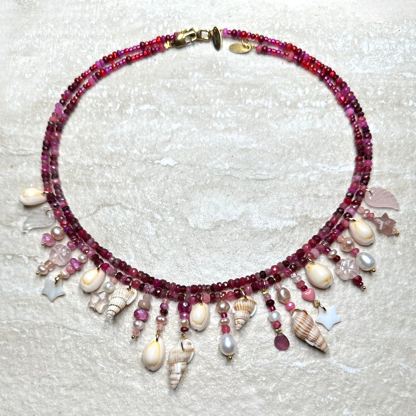 Ruby Treasure Beach Necklace