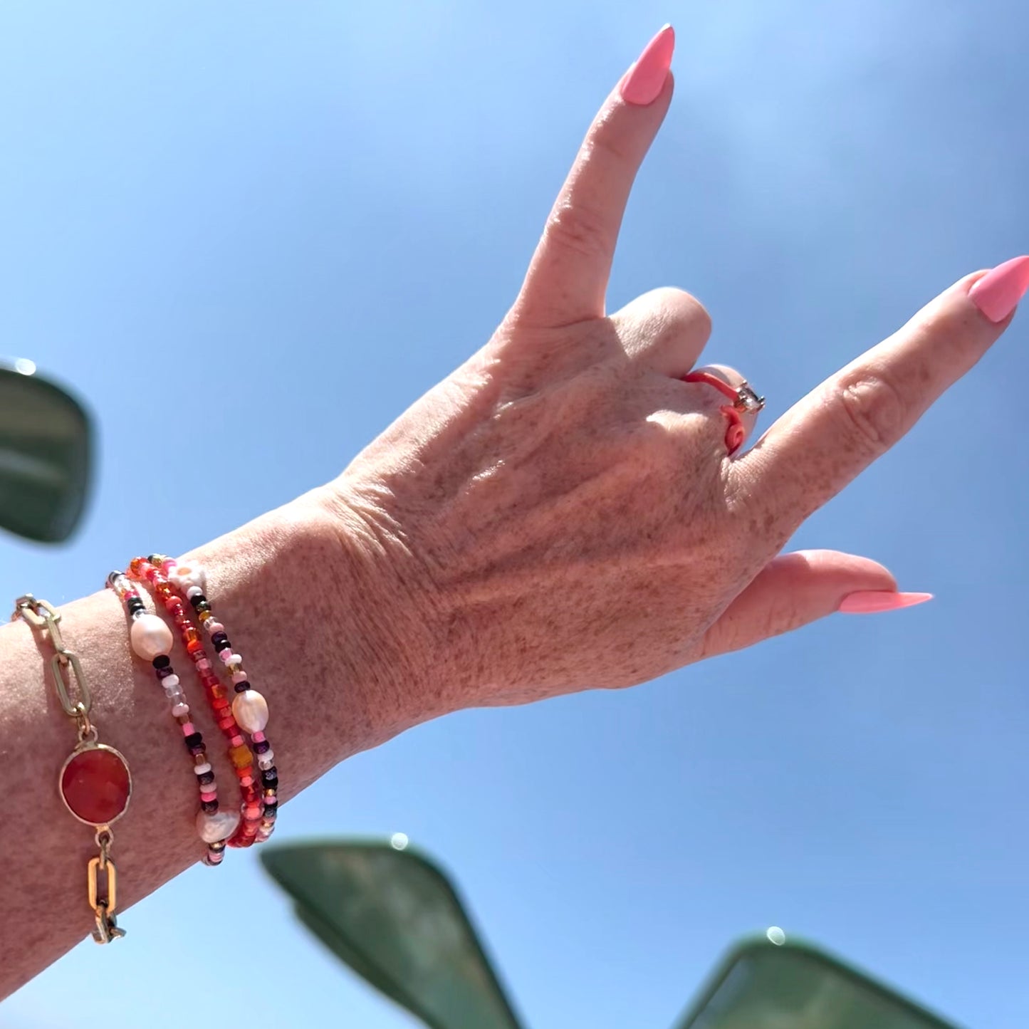 Lerici Sunset Paperclip Bracelet | Handmade Carnelian | Gold Vermeil Jewellery | Clarke Palmer
