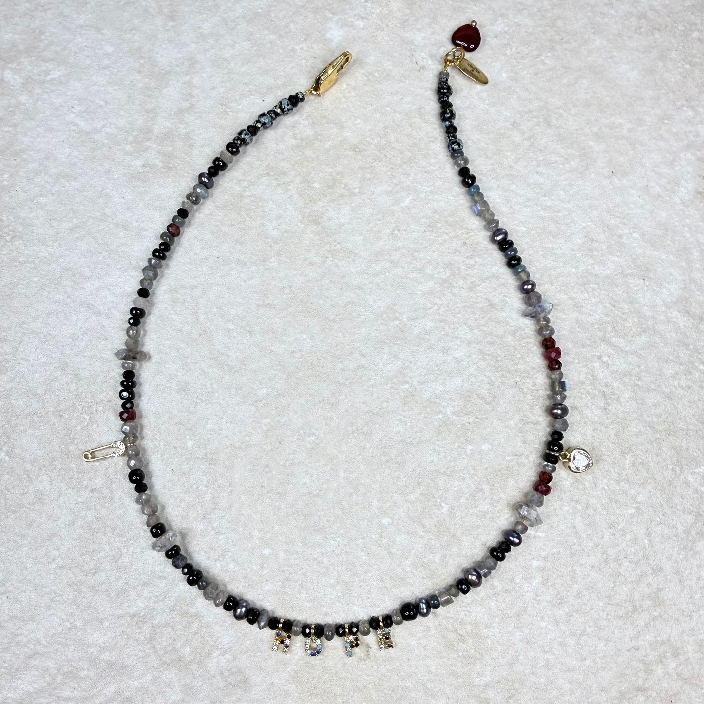 Chain of Hope ‘Wear Your Heart’ Heart/Hope Necklace | Ruby, Garnet & Mixed Gemstone Necklace | Handmade Jewellery | CLARKE PALMER