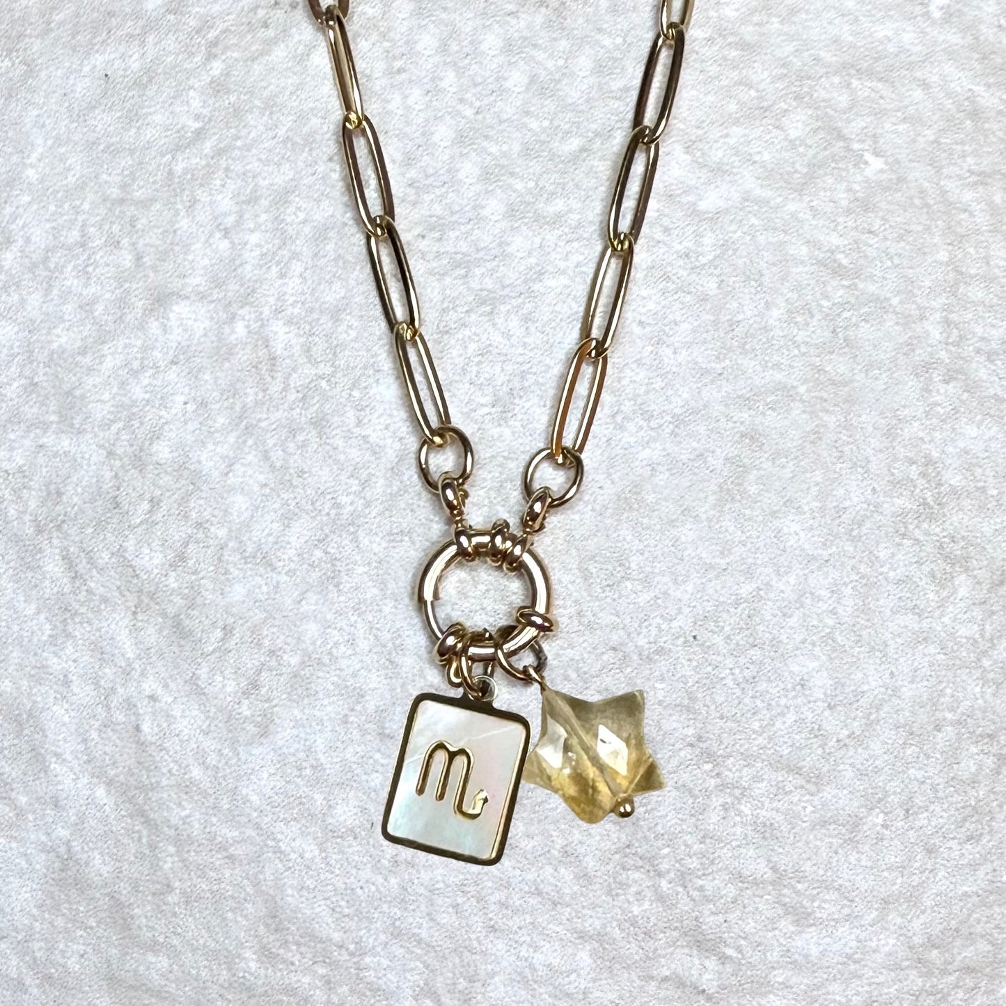 Star Sign & Birthstone Necklace | Gold Vermeil Gemstone | CLARKE PALMER