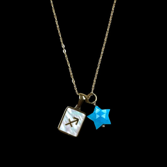 Zodiac Pendant Birthstone Necklace