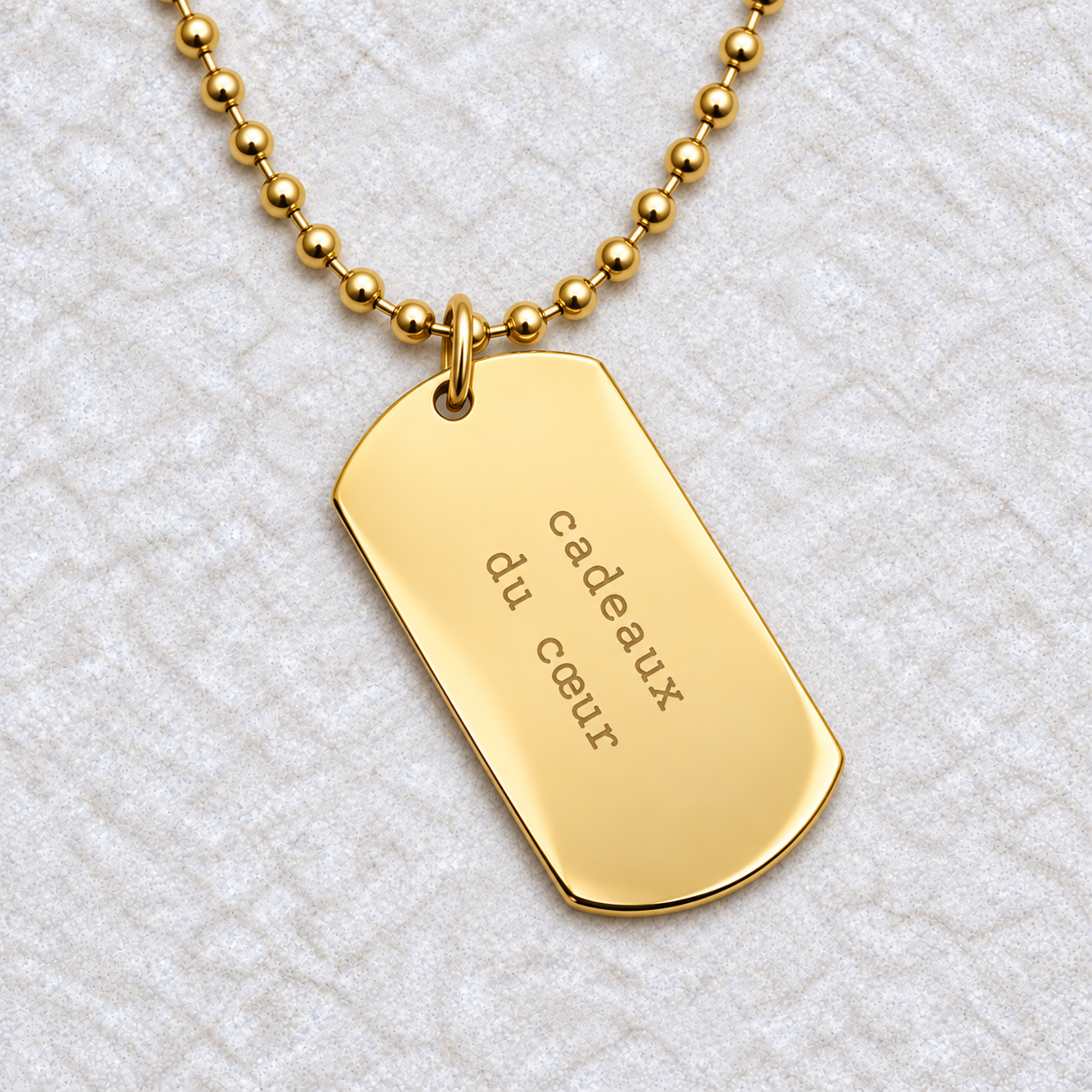 Libre D’Être Dog Tag Necklace | Gold Vermeil | CLARKE PALMER